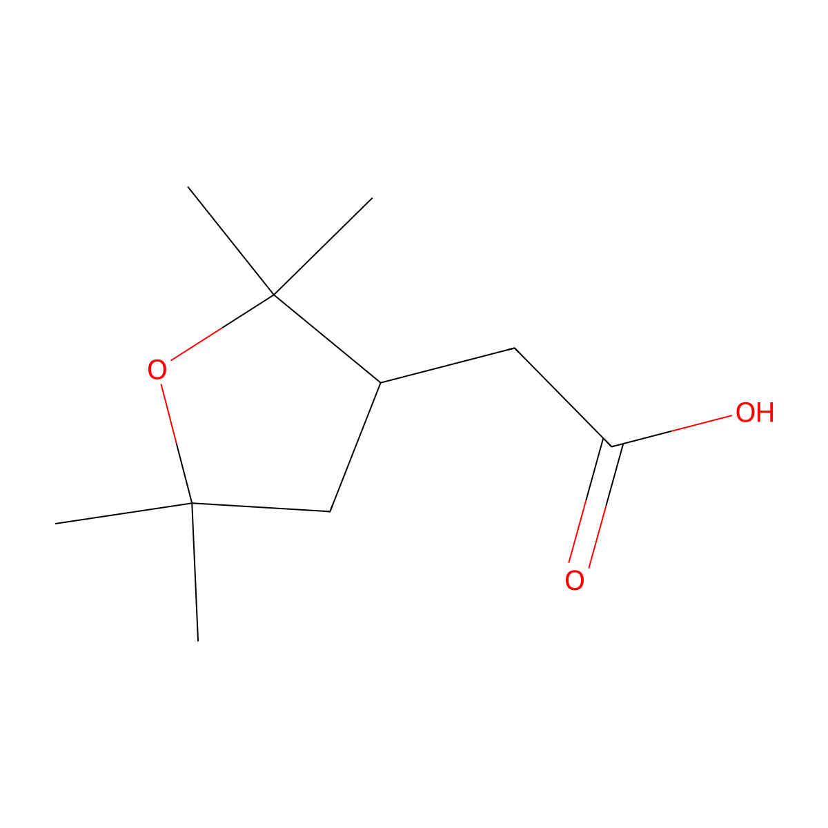 2-(2,2,5,5-Tetramethyloxolan-3-yl)acetic acid molecular structure, CAS 41644-92-2