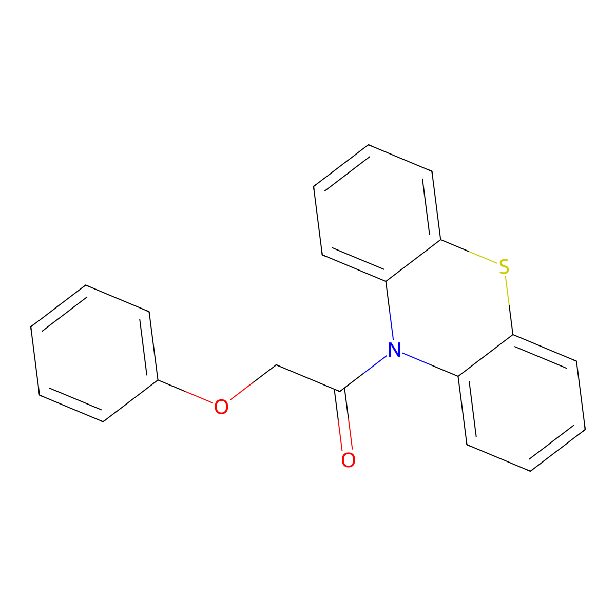 10H-Phenothiazine, 10-(phenoxyacetyl)- molecular structure, CAS 41648-53-7