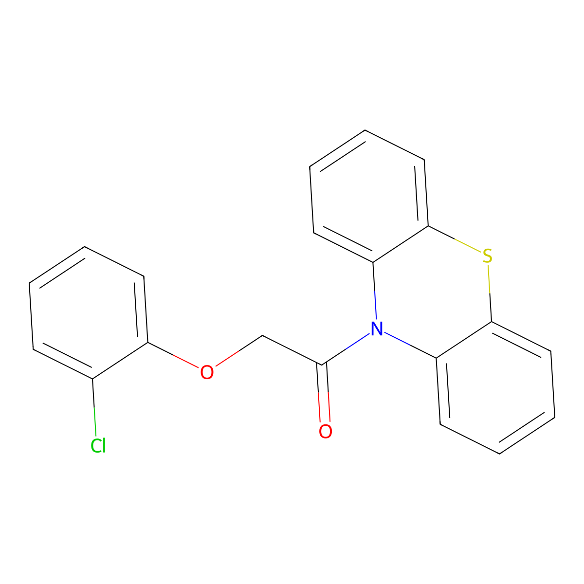 2-(2-Chlorophenoxy)-1-phenothiazin-10-ylethanone molecular structure, CAS 41648-55-9