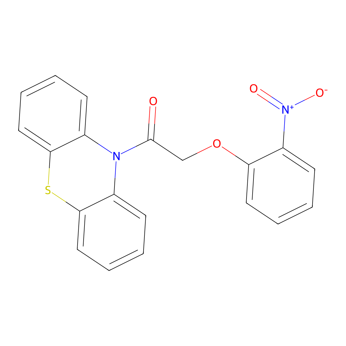 10H-Phenothiazine, 10-((2-nitrophenoxy)acetyl)- molecular structure, CAS 41648-56-0