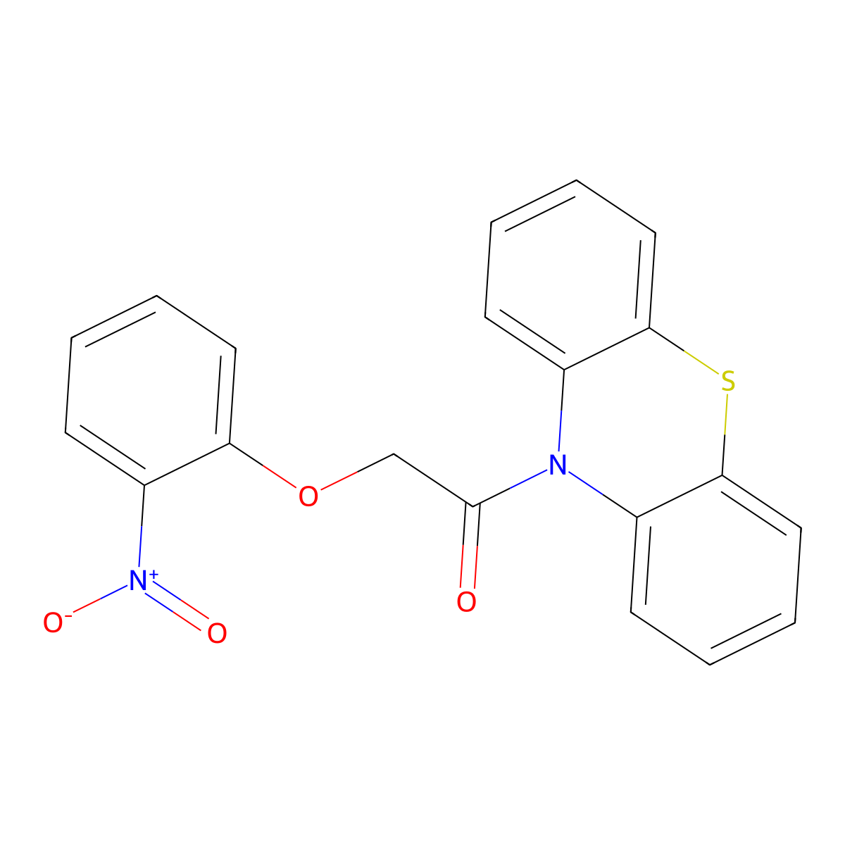 10H-Phenothiazine, 10-((2-nitrophenoxy)acetyl)- molecular structure, CAS 41648-56-0