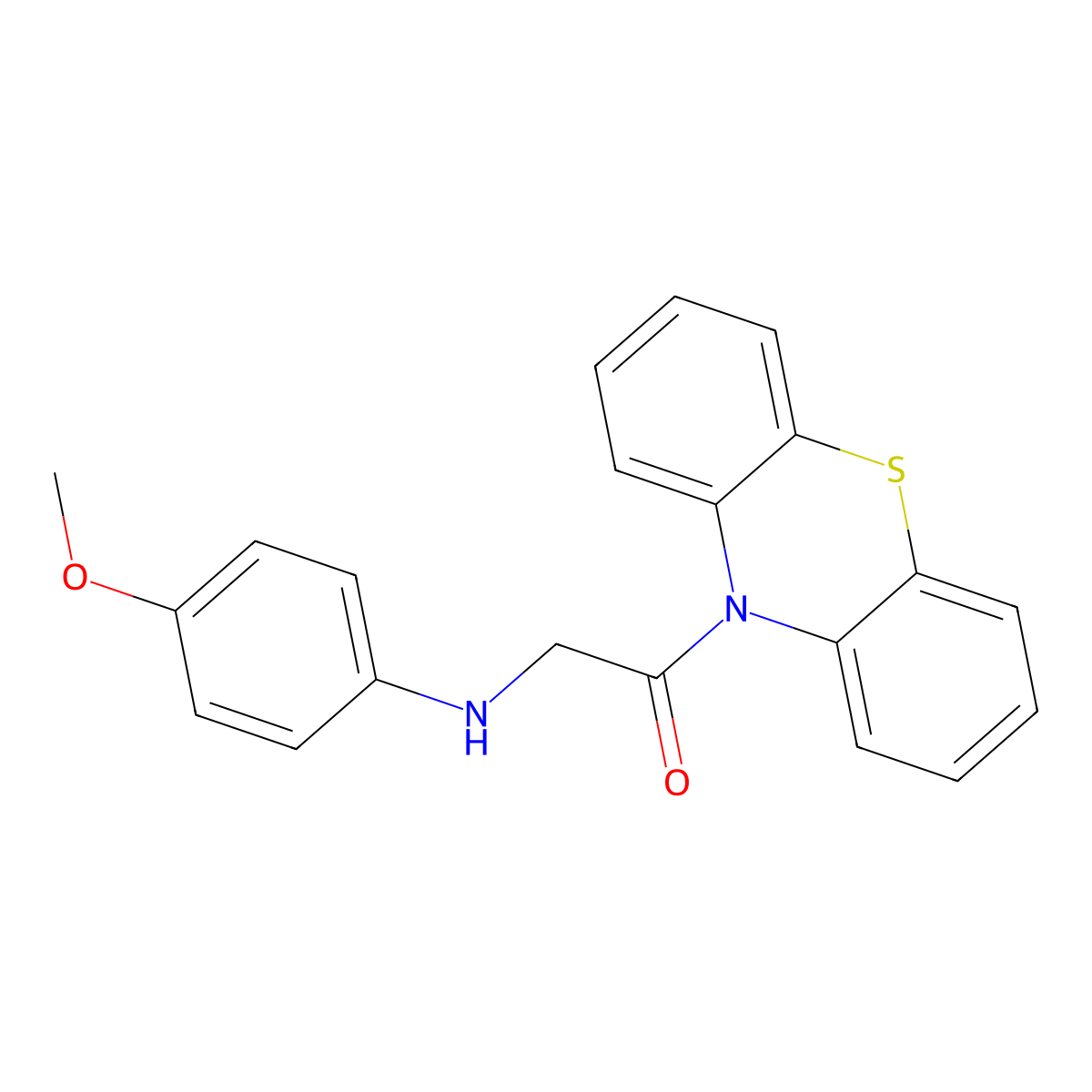 2-(4-Methoxyanilino)-1-phenothiazin-10-ylethanone molecular structure, CAS 41648-69-5
