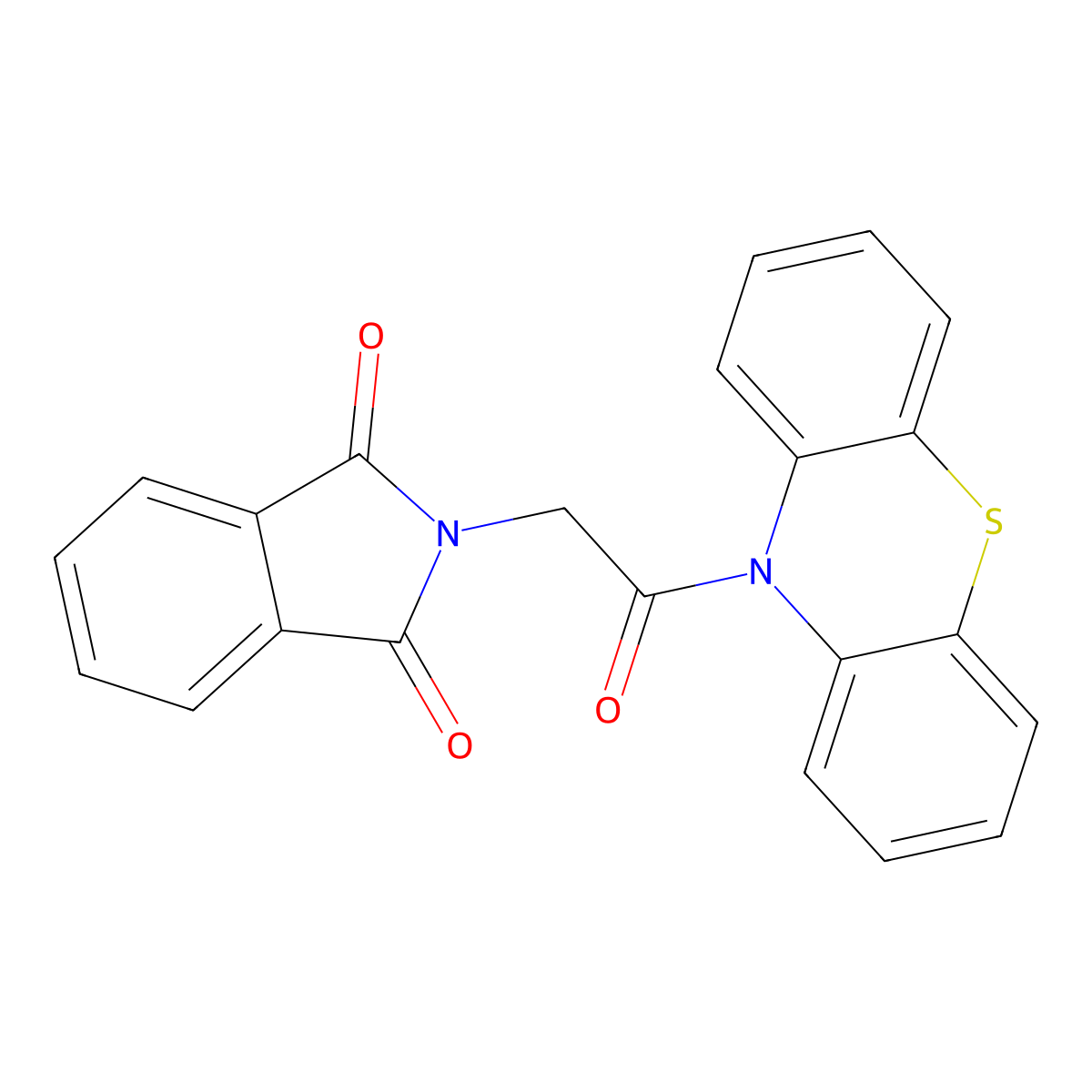 2-[2-oxo-2-(10H-phenothiazin-10-yl)ethyl]-1H-isoindole-1,3(2H)-dione molecular structure, CAS 41648-70-8