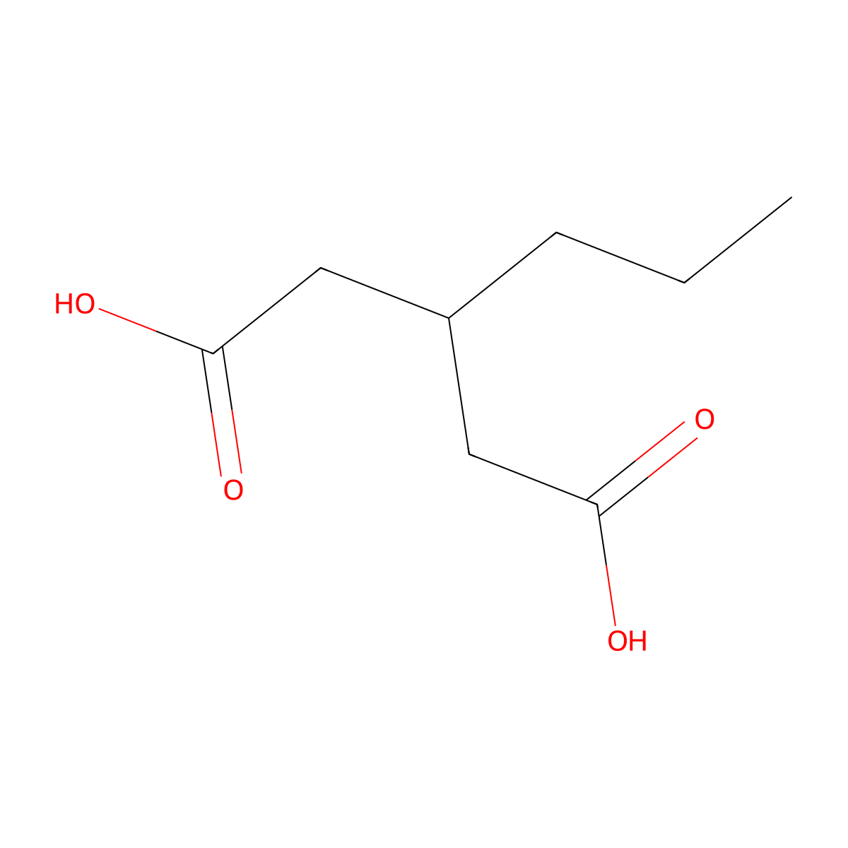 3-Propylpentanedioic acid molecular structure, CAS 4165-98-4
