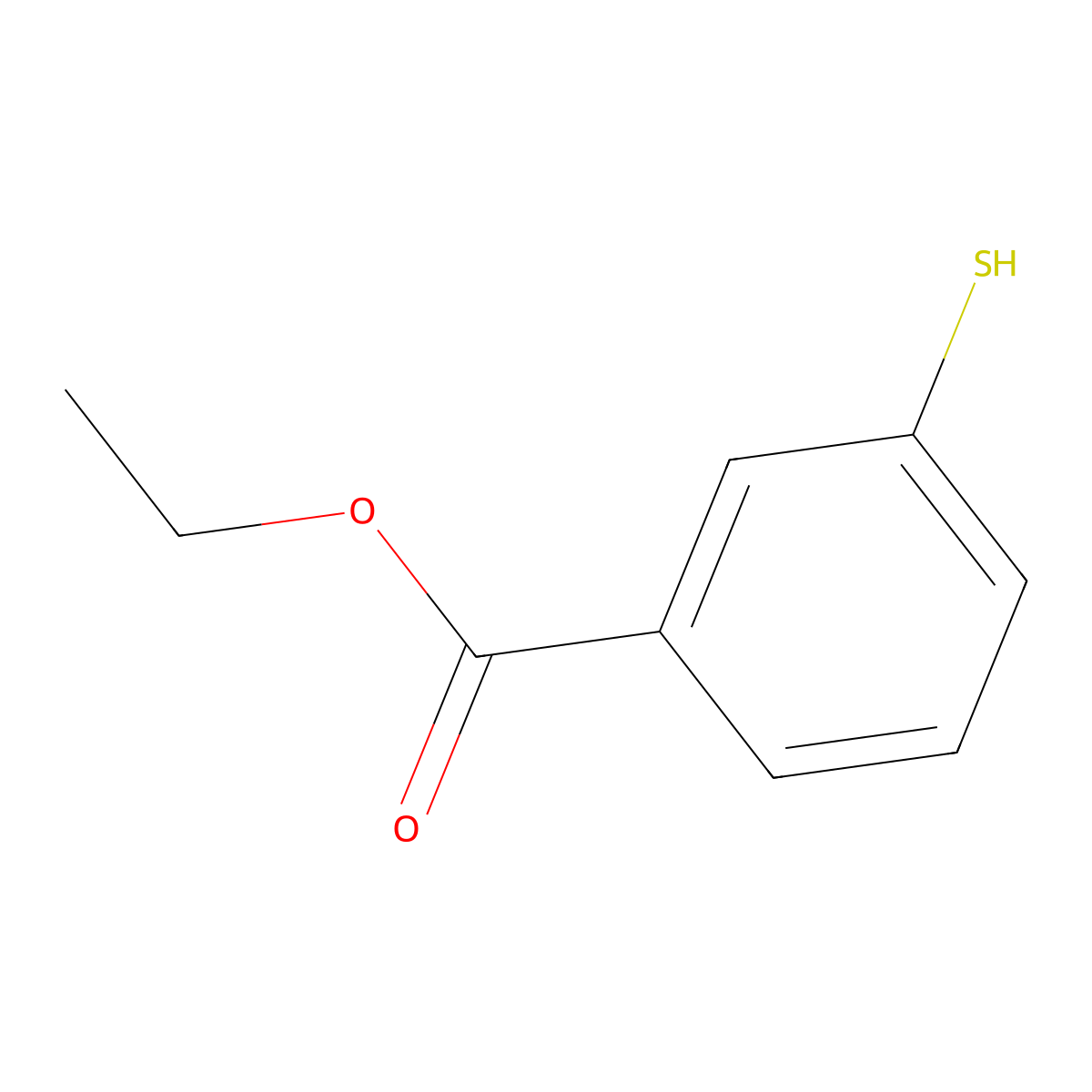 Ethyl 3-sulfanylbenzoate molecular structure, CAS 41651-93-8