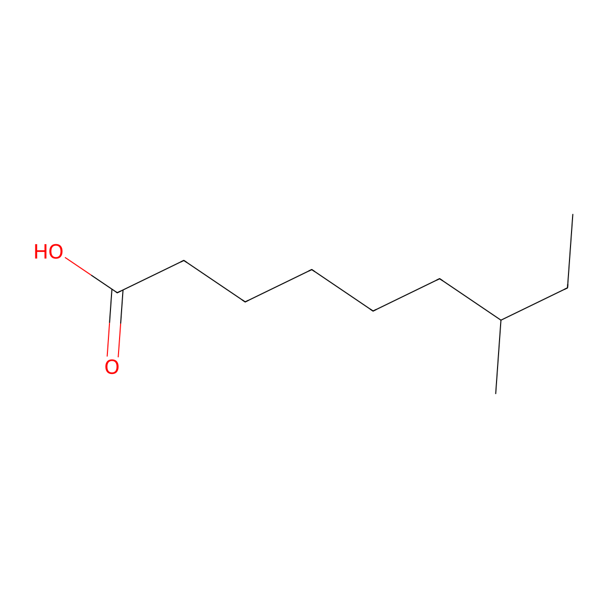 7-Methylnonanoic acid molecular structure, CAS 41653-89-8