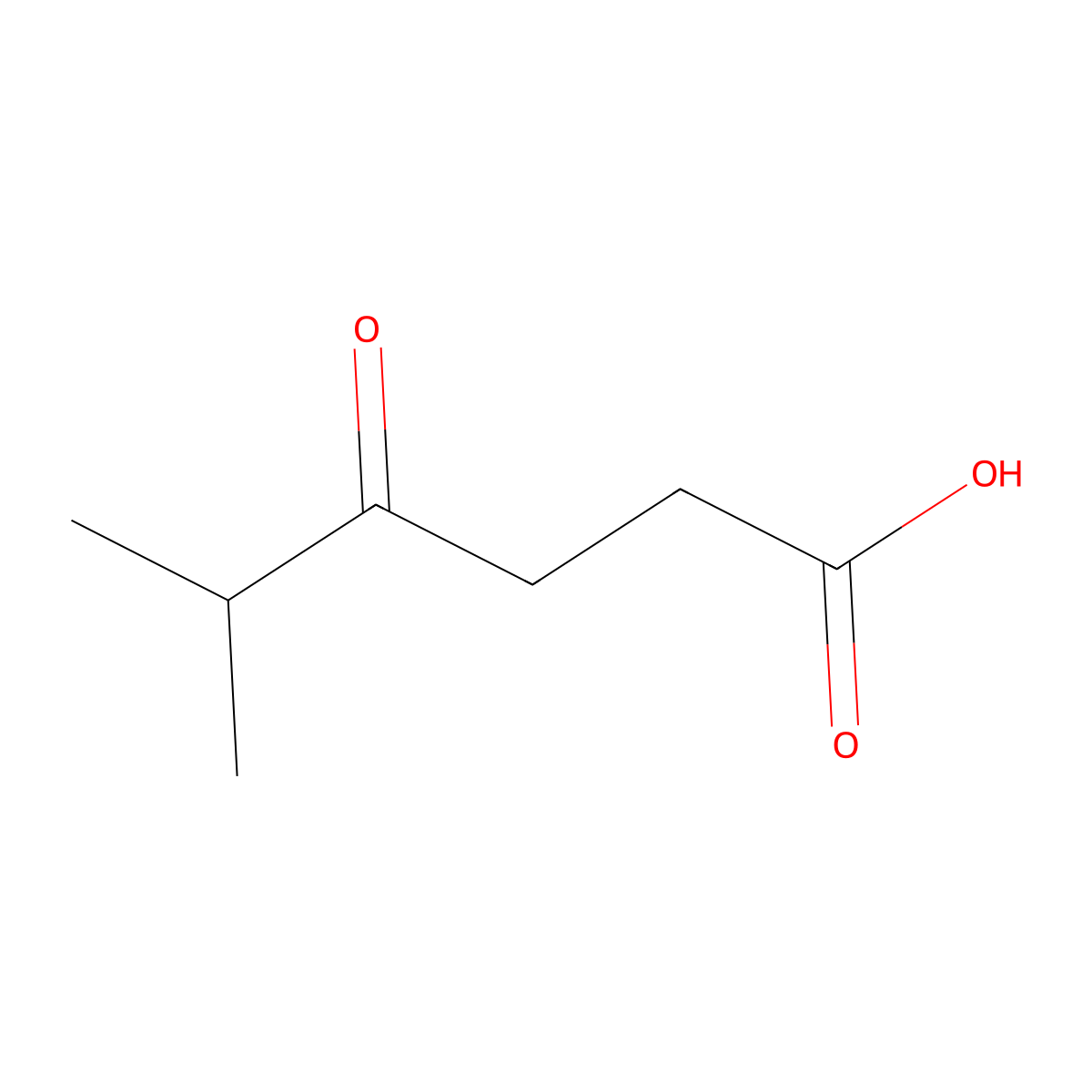 5-Methyl-4-oxohexanoic acid molecular structure, CAS 41654-04-0