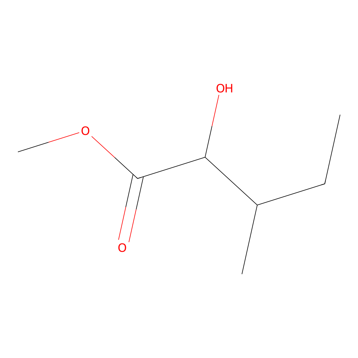 Methyl 2-hydroxy-3-methylpentanoate molecular structure, CAS 41654-19-7