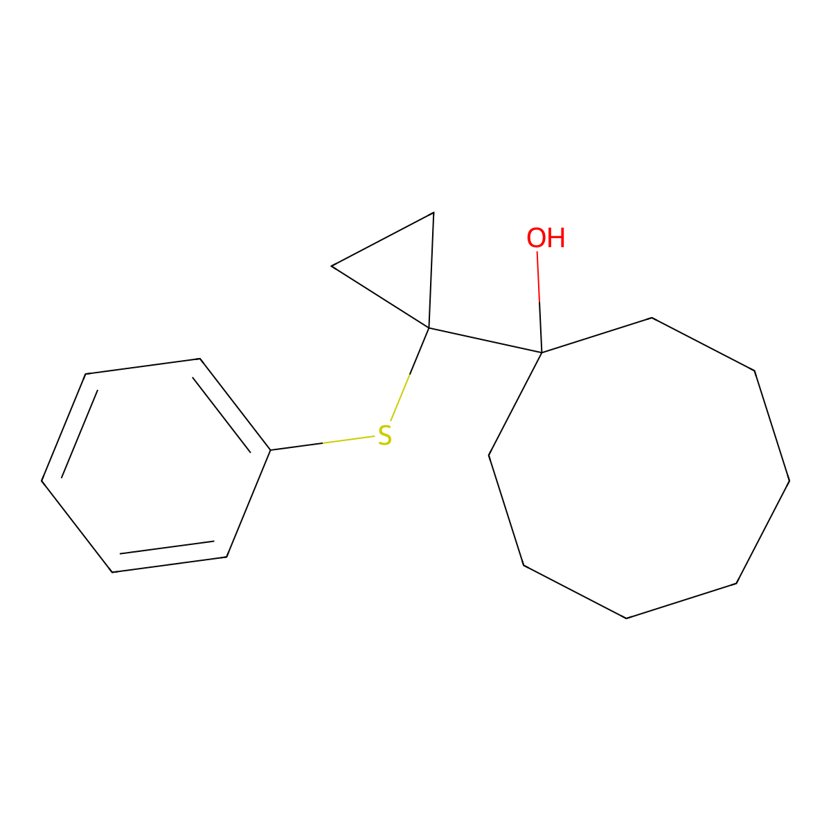 1-(1-(Phenylthio)cyclopropyl)cyclooctanol molecular structure, CAS 41656-33-1