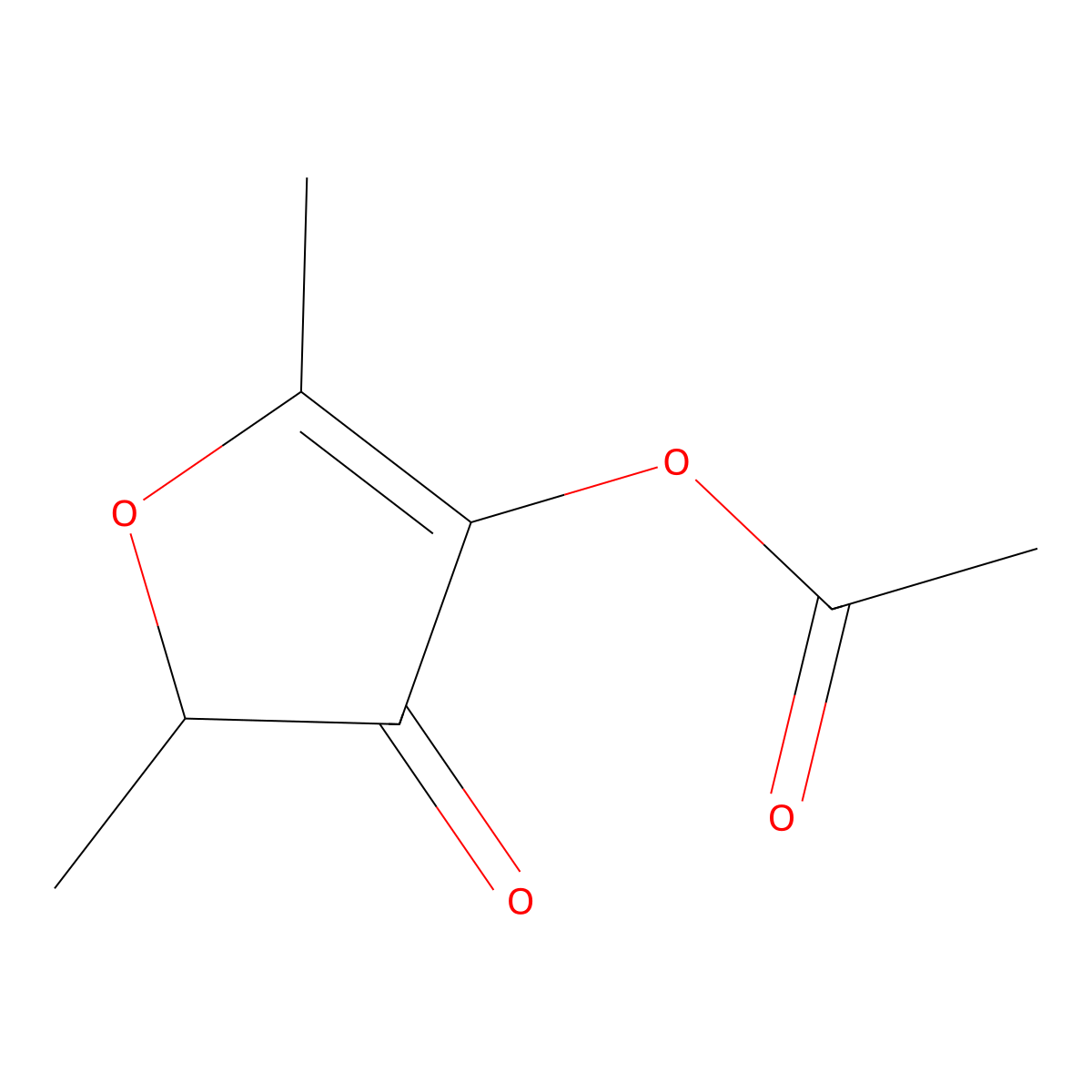 4-acetoxy-2,5-dimethyl-3(2H)-furanone molecular structure, CAS 4166-20-5