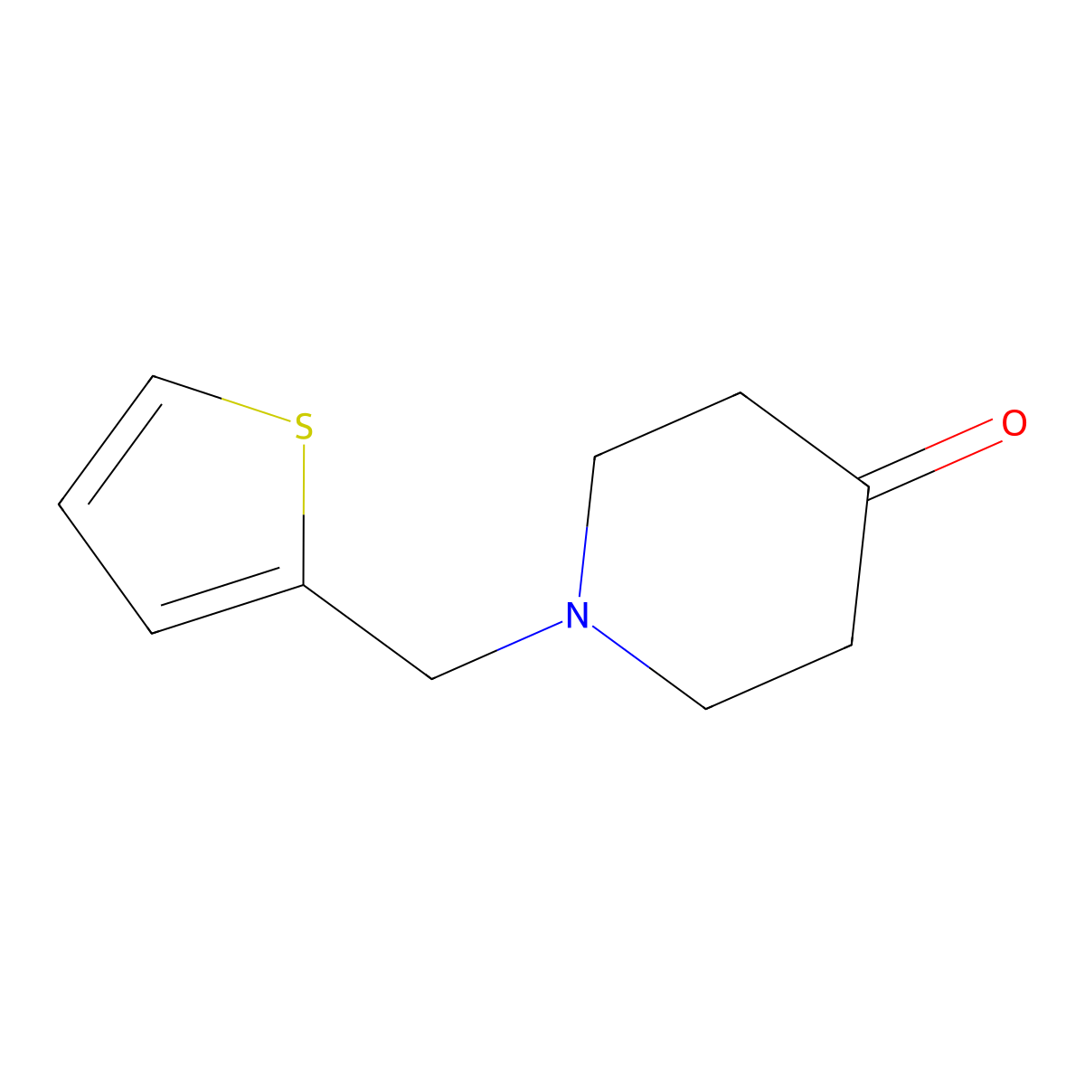 1-(Thiophen-2-ylmethyl)piperidin-4-one molecular structure, CAS 41661-54-5