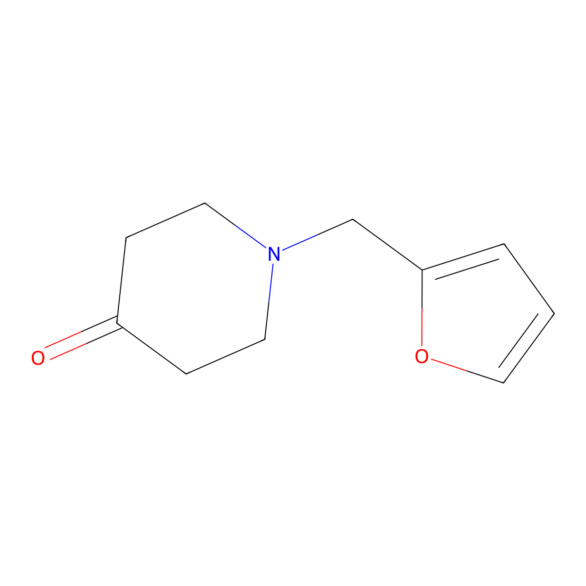 1-((Furan-2-yl)methyl)piperidin-4-one molecular structure, CAS 41661-55-6