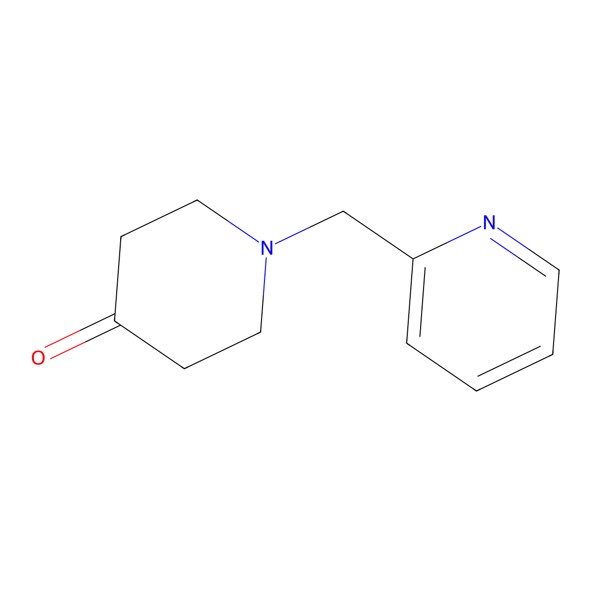 1-Pyridin-2-ylmethylpiperidin-4-one molecular structure, CAS 41661-56-7