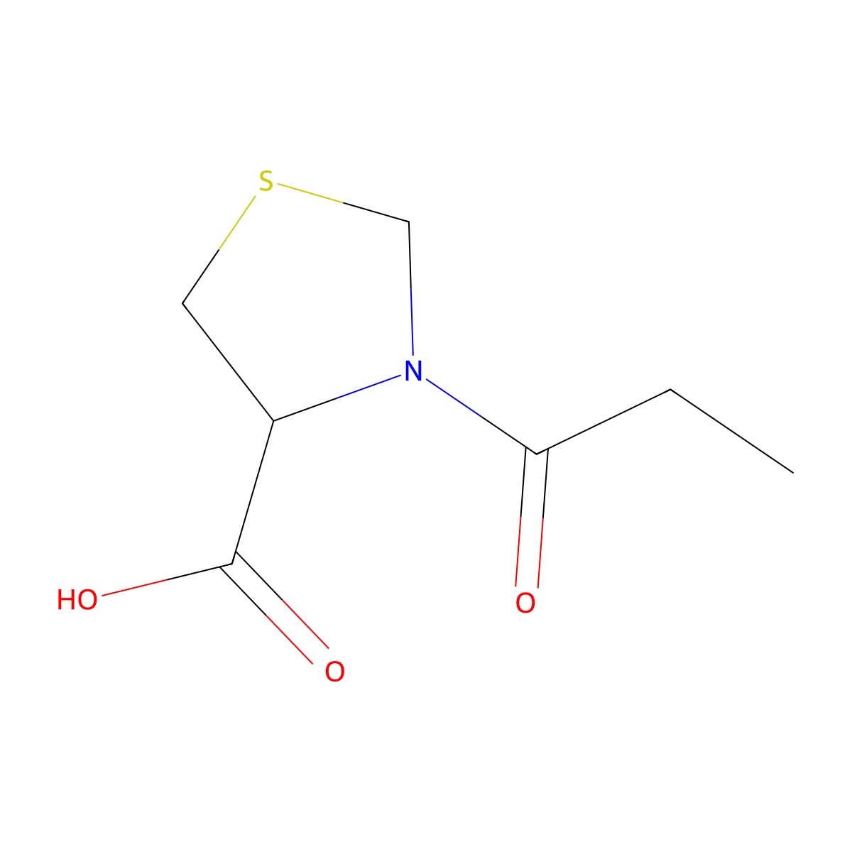 3-Propanoyl-1,3-thiazolidine-4-carboxylic acid molecular structure, CAS 41663-58-5