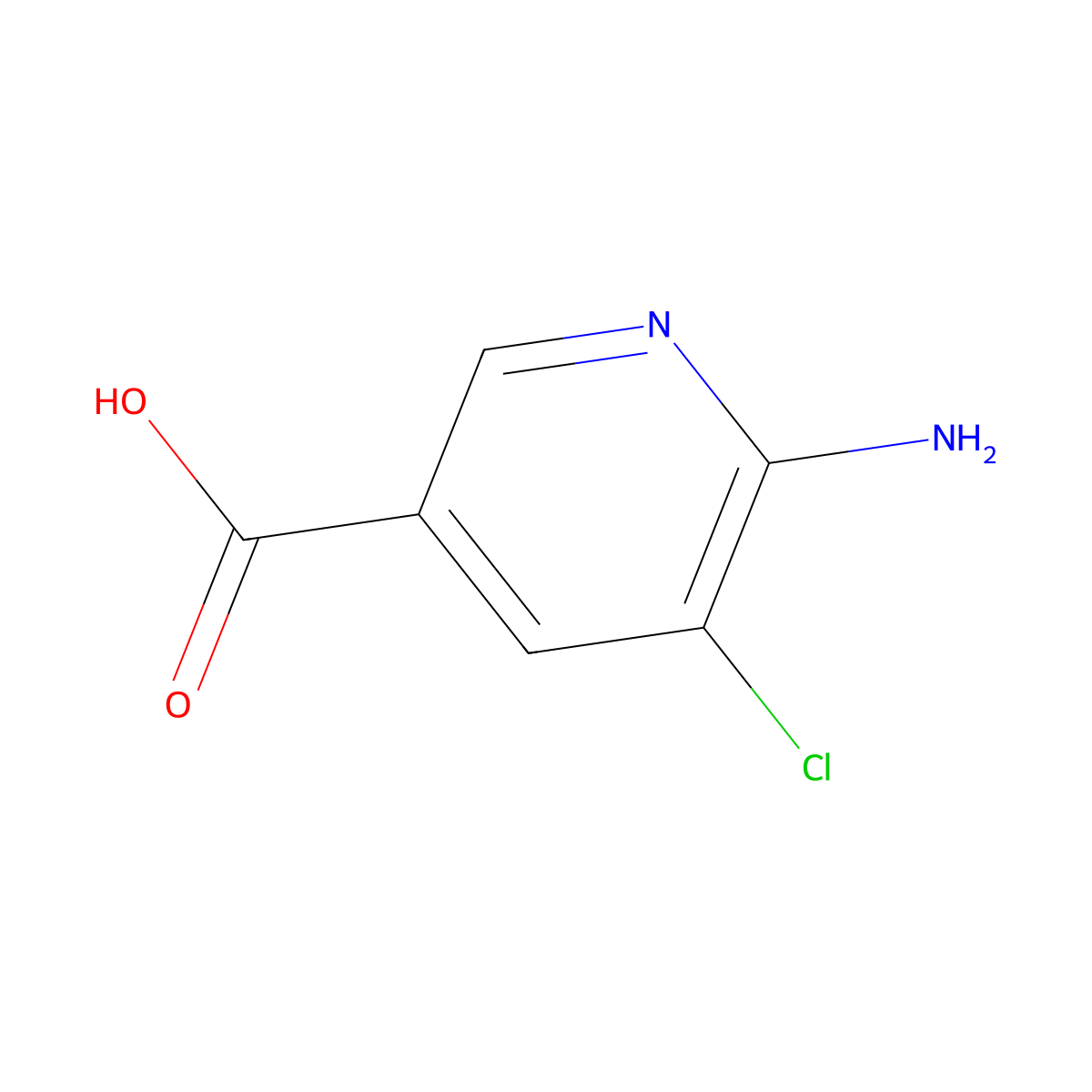 6-Amino-5-chloropyridine-3-carboxylic acid molecular structure, CAS 41668-11-5
