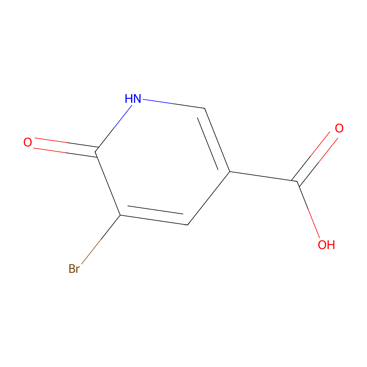 5-Bromo-6-oxo-1,6-dihydropyridine-3-carboxylic acid molecular structure, CAS 41668-13-7