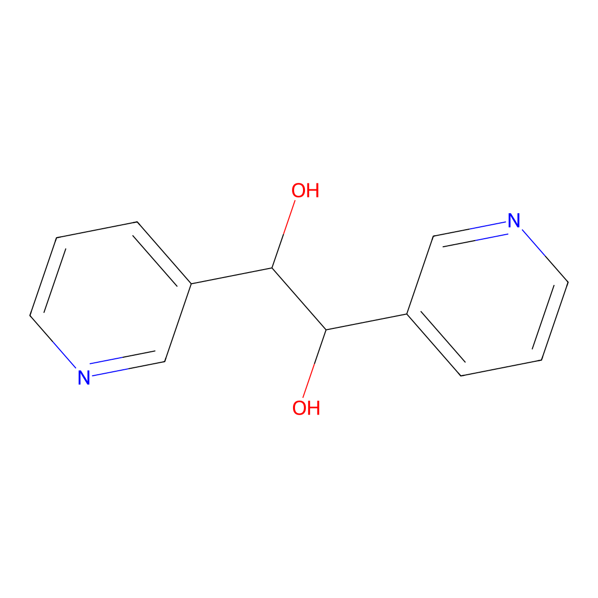1,2-Di(pyridin-3-yl)ethane-1,2-diol molecular structure, CAS 41668-21-7