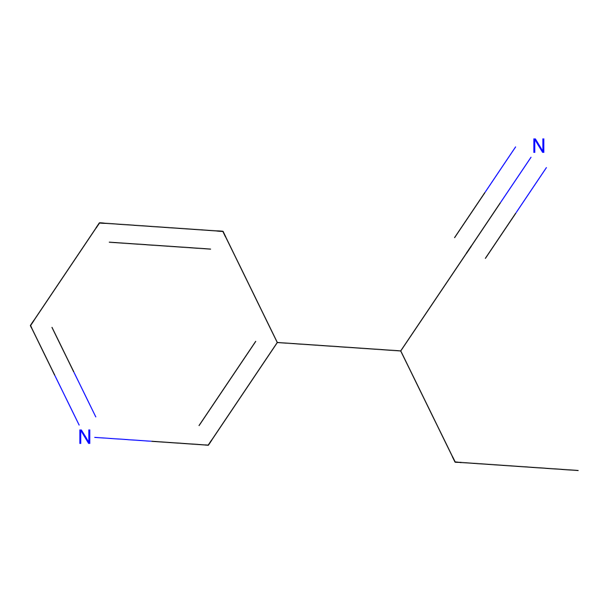 2-(Pyridin-3-yl)butanenitrile molecular structure, CAS 41668-41-1