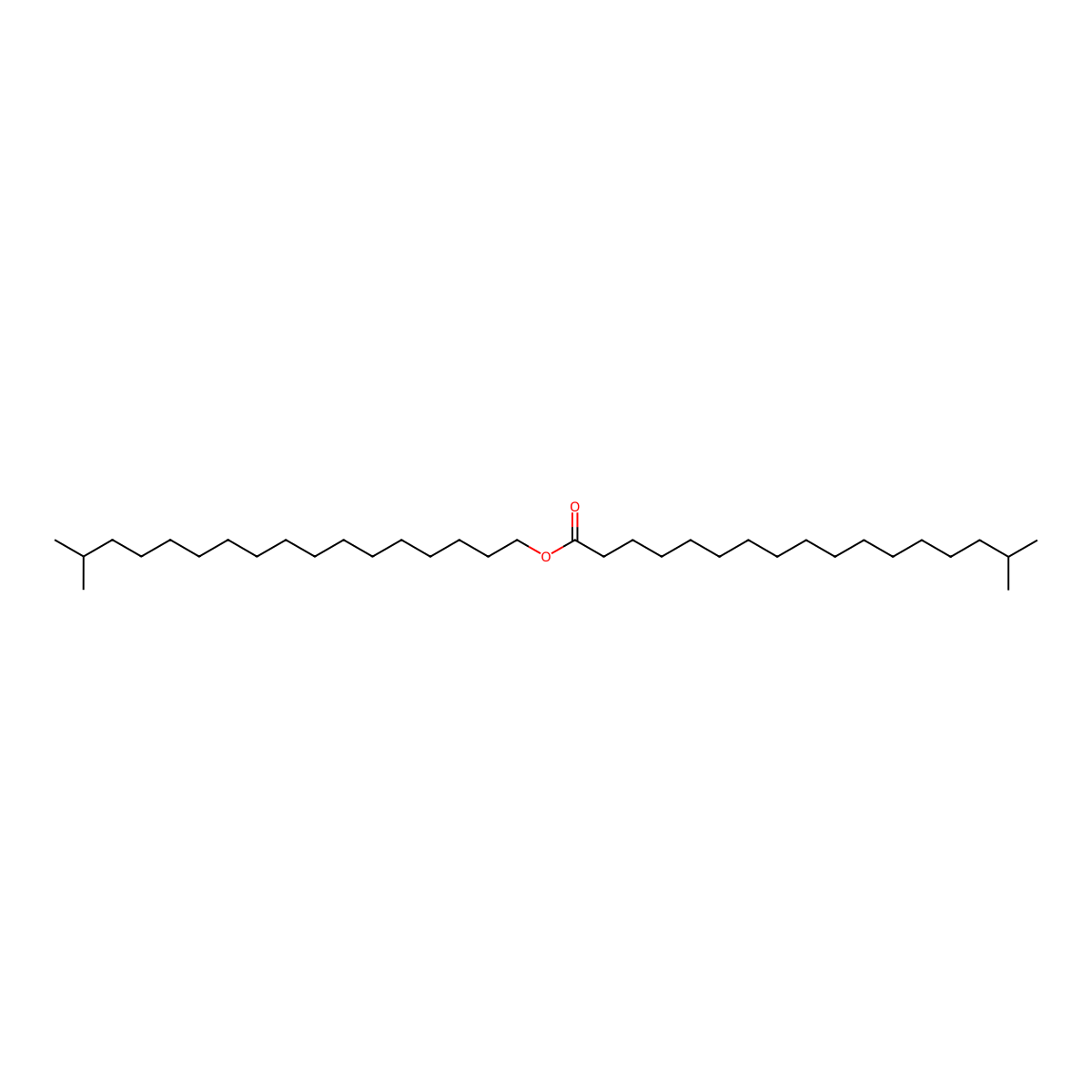 Isooctadecanoic acid, isooctadecyl ester molecular structure, CAS 41669-30-1