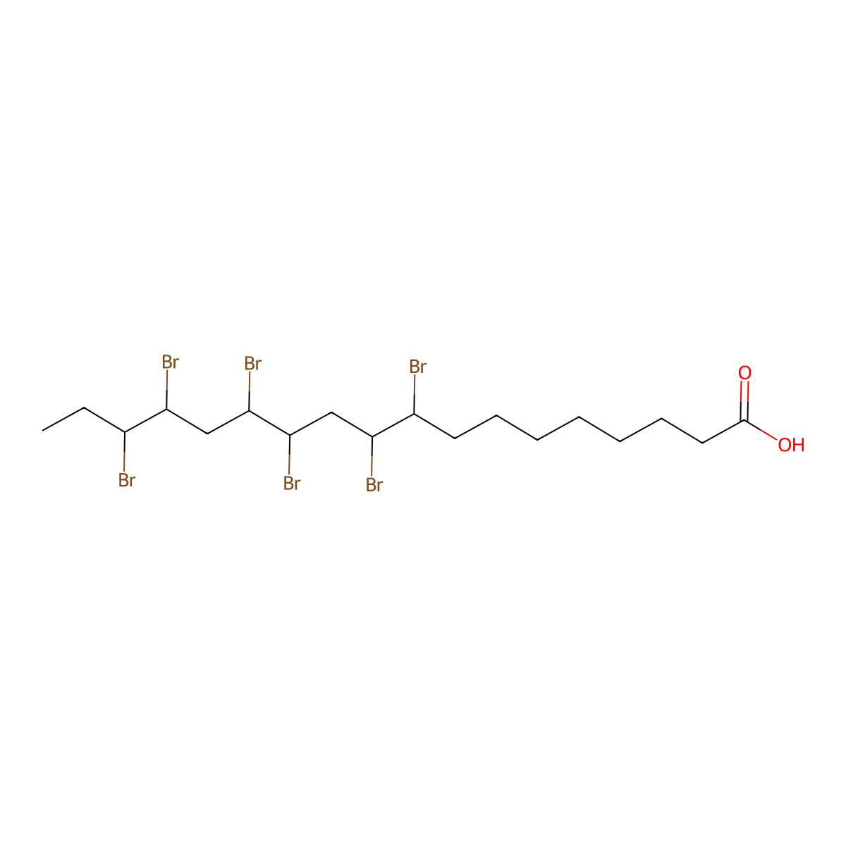 9,10,12,13,15,16-Hexabromooctadecanoic acid molecular structure, CAS 4167-08-2