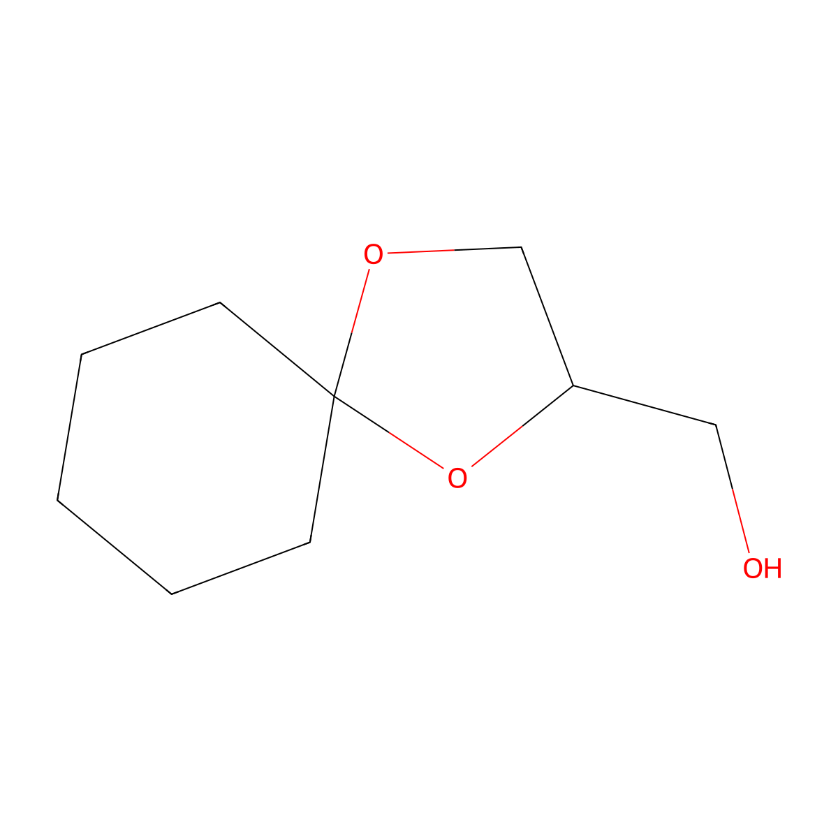 (1,4-Dioxaspiro(4.5)decan-2-yl)methanol molecular structure, CAS 4167-35-5