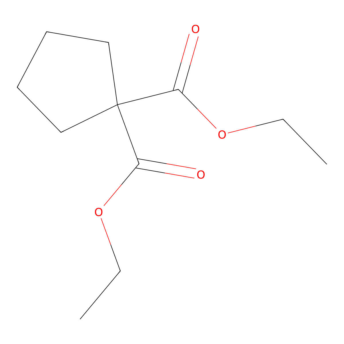 Diethyl 1,1-cyclopentanedicarboxylate molecular structure, CAS 4167-77-5