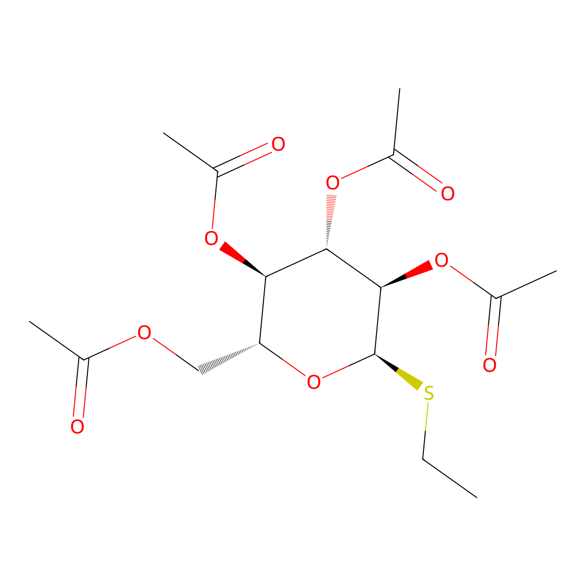 Ethyl 2,3,4,6-tetra-O-acetyl-a-D-thioglucopyranoside molecular structure, CAS 41670-79-5