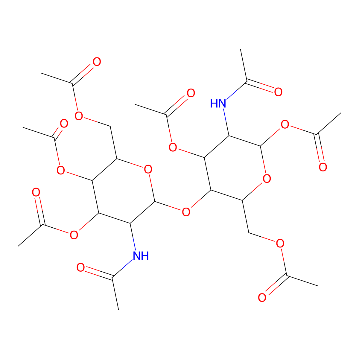 Chitobiose octaacetate molecular structure, CAS 41670-99-9