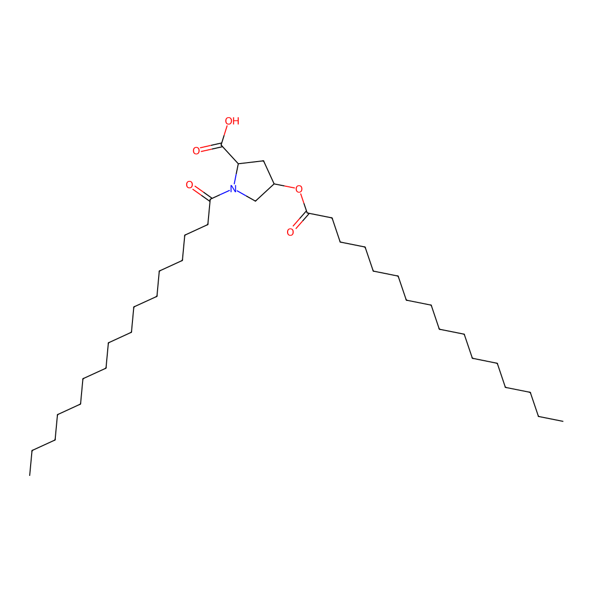 Dipalmitoyl hydroxyproline molecular structure, CAS 41672-81-5