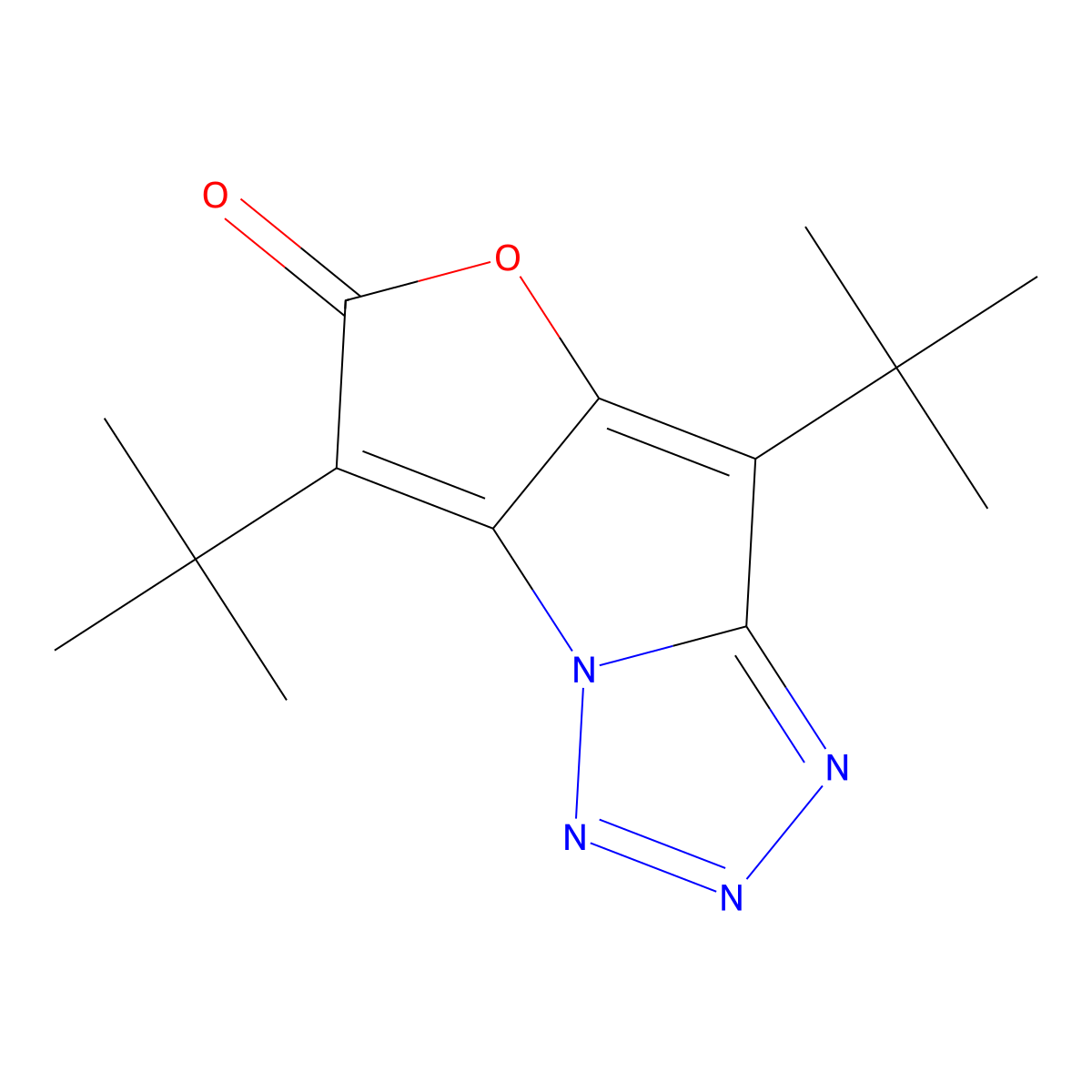 5,8-Di-tert-butyl-6H-furo[2',3':4,5]pyrrolo[1,2-d]tetrazol-6-one molecular structure, CAS 41675-65-4