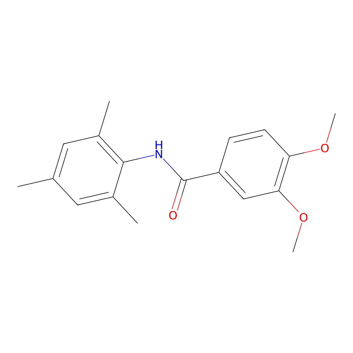 3,4-dimethoxy-N-(2,4,6-trimethylphenyl)benzamide molecular structure, CAS 4168-20-1