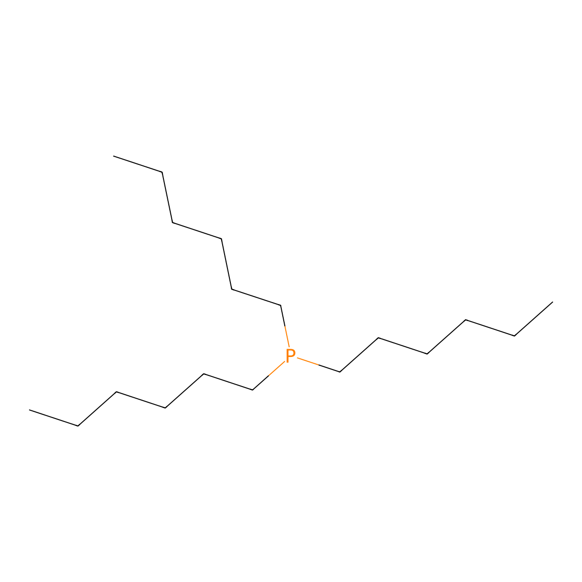 Trihexylphosphine molecular structure, CAS 4168-73-4