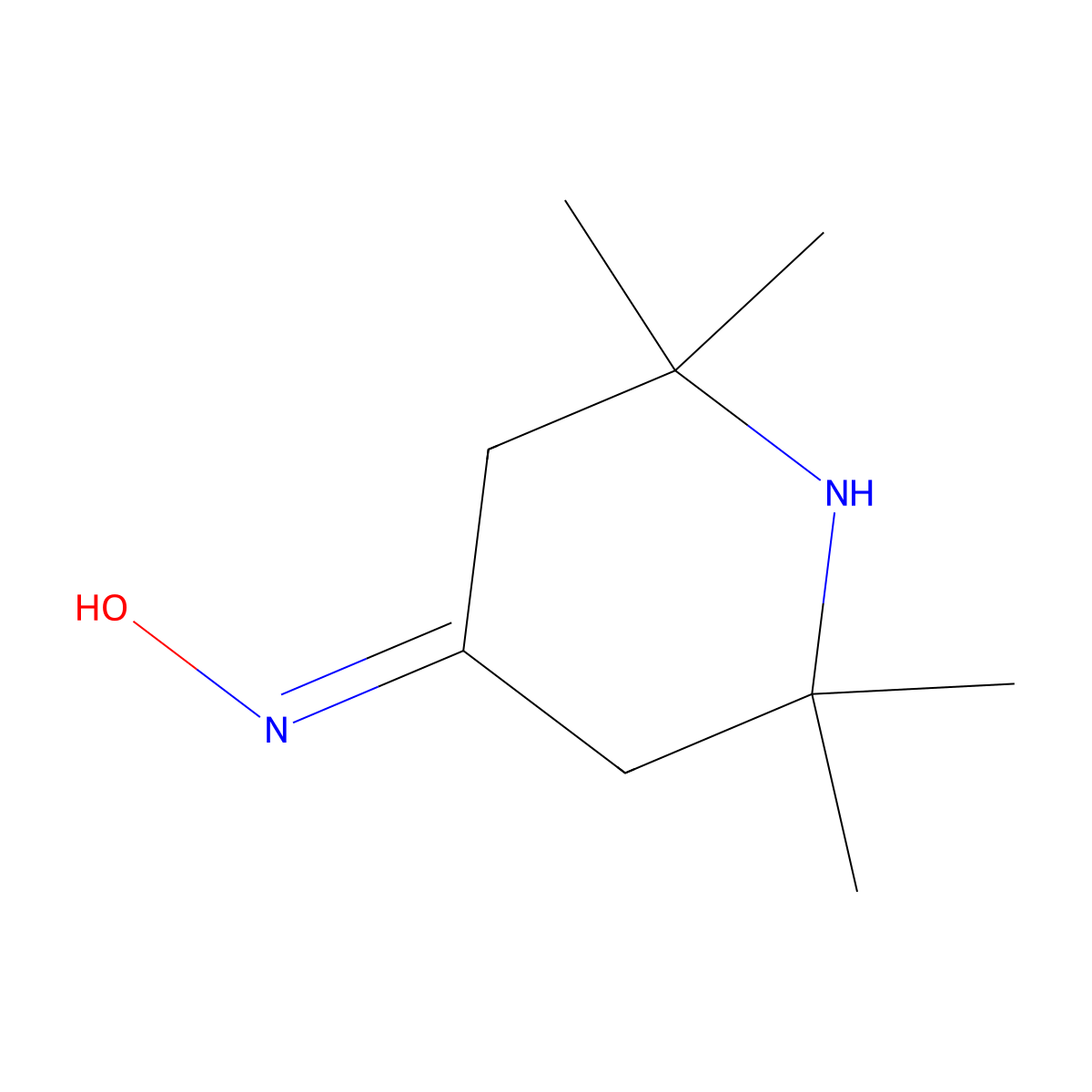 4-Piperidinone, 2,2,6,6-tetramethyl-, oxime molecular structure, CAS 4168-79-0