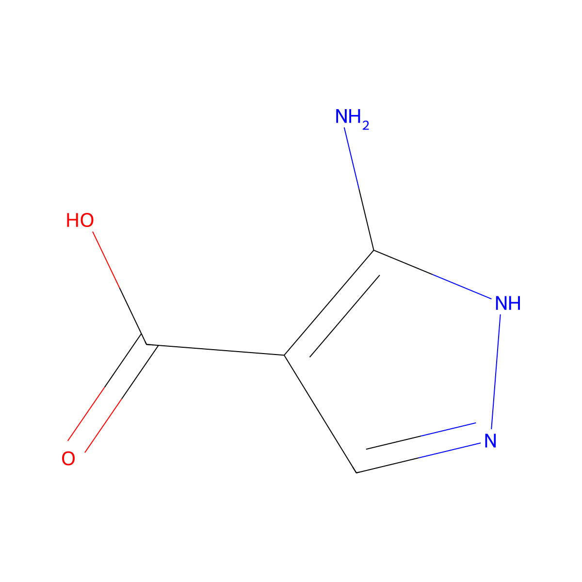 3-amino-1H-pyrazole-4-carboxylic acid molecular structure, CAS 41680-34-6