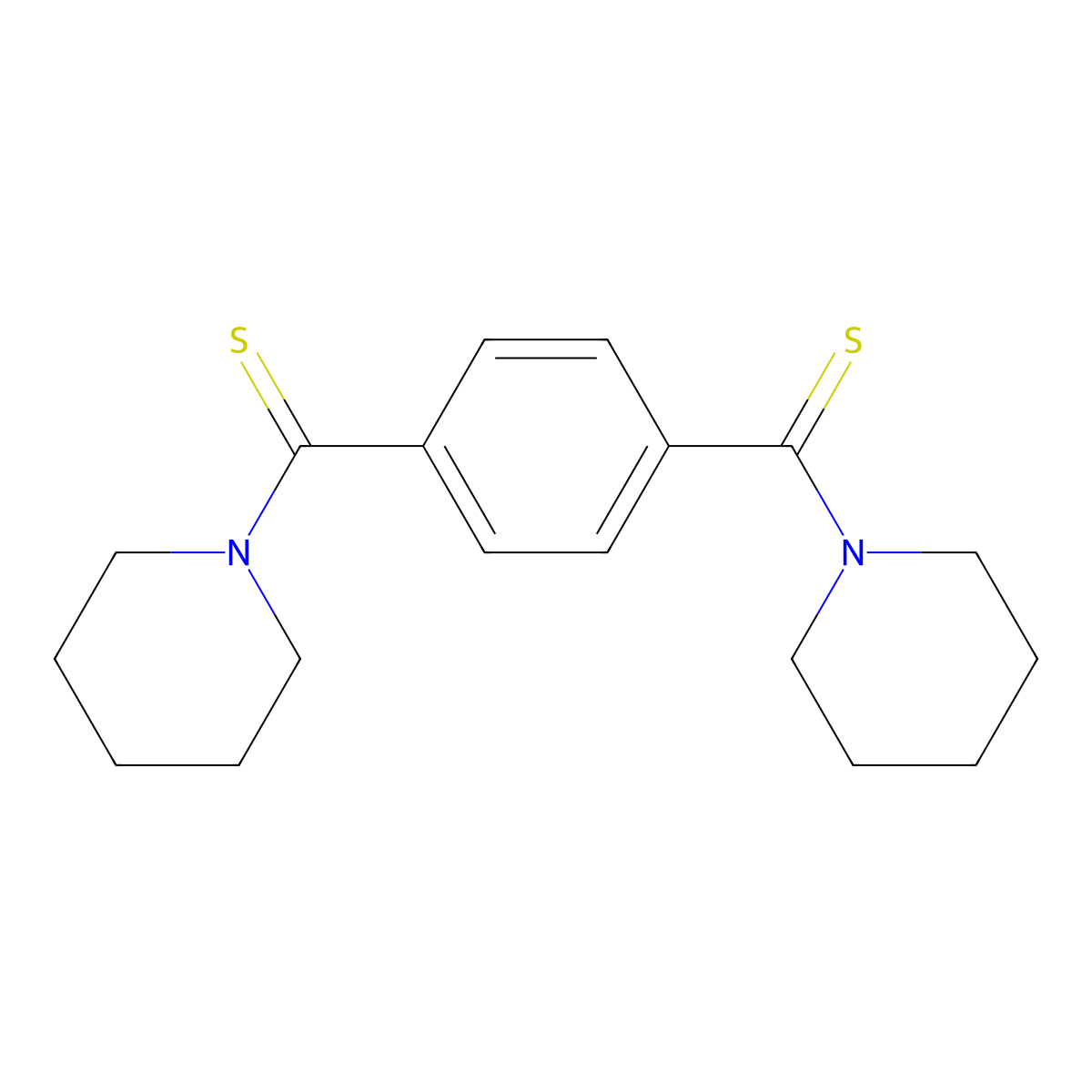 [4-(Piperidine-1-carbothioyl)phenyl]-piperidin-1-ylmethanethione molecular structure, CAS 41681-74-7