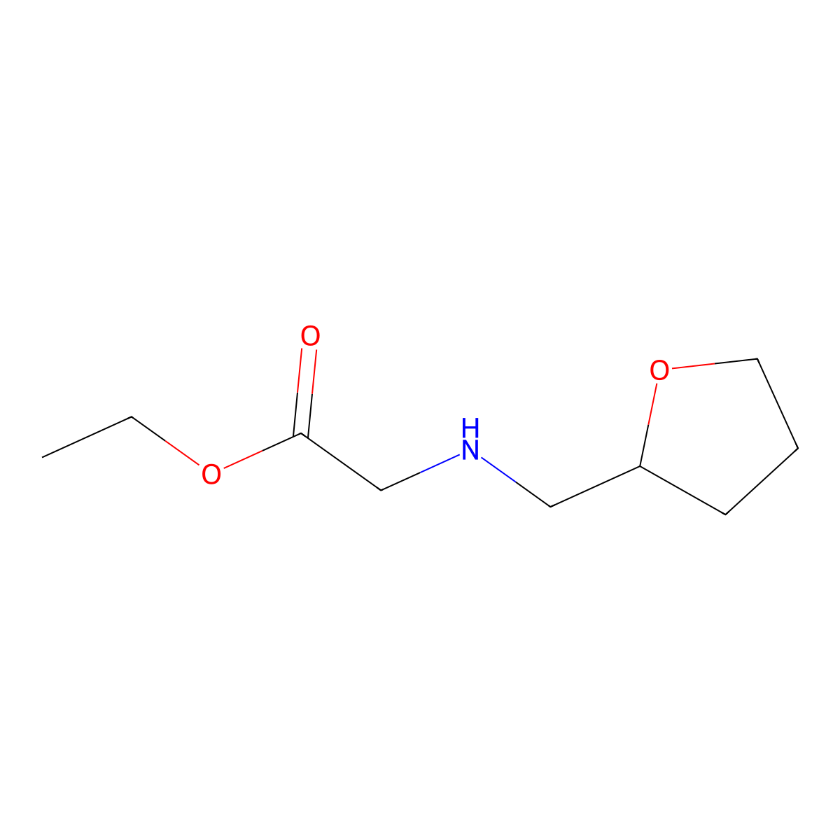 Ethyl 2-[(oxolan-2-ylmethyl)amino]acetate molecular structure, CAS 41681-92-9