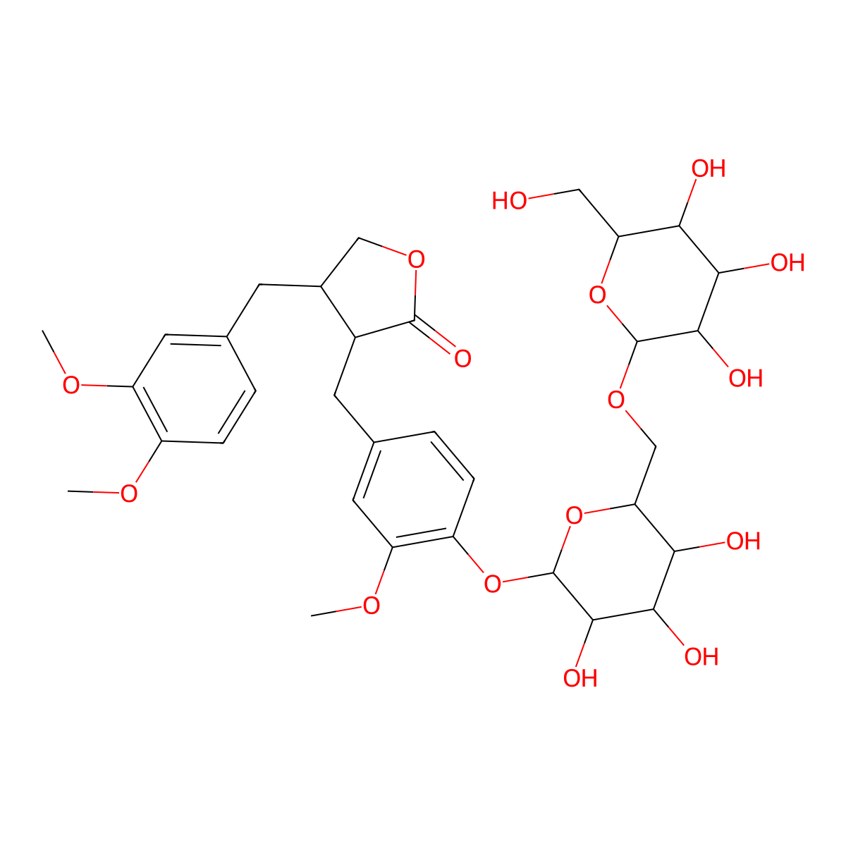 Arctigenin 4'-O-beta-gentiobioside molecular structure, CAS 41682-24-0