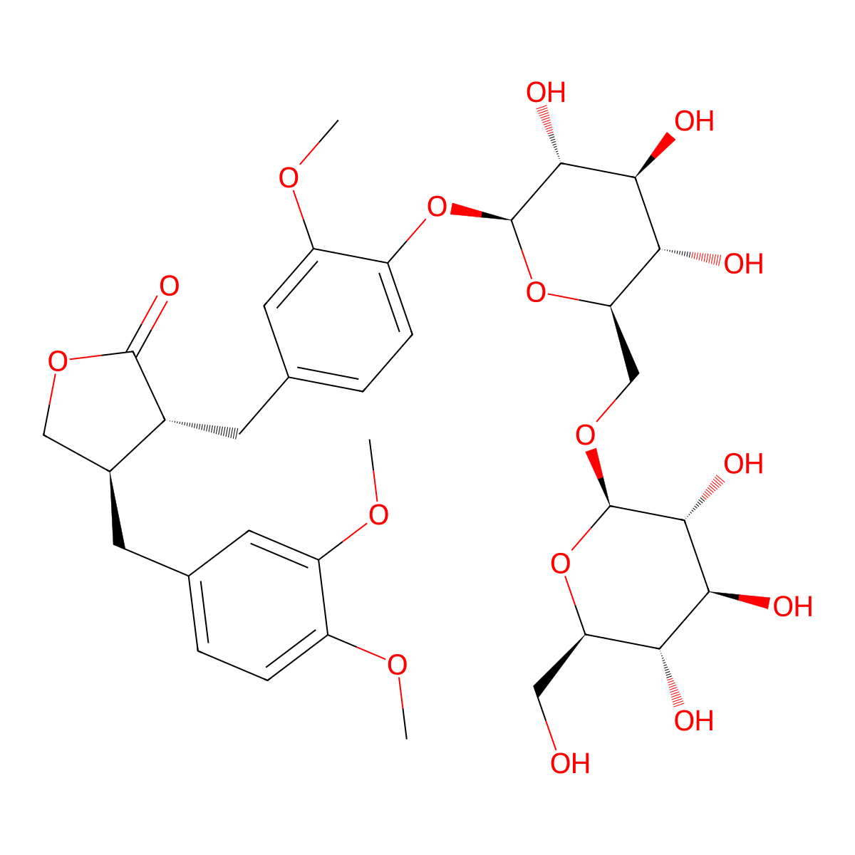 Arctigenin 4'-O-beta-gentiobioside molecular structure, CAS 41682-24-0