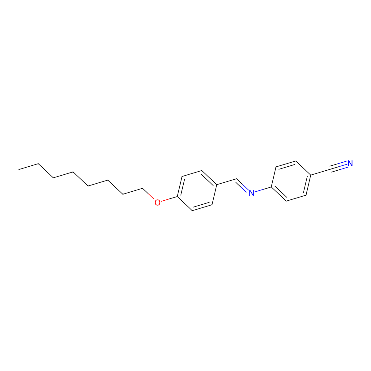 p-Octyloxybenzylidene p-cyanoaniline molecular structure, CAS 41682-73-9