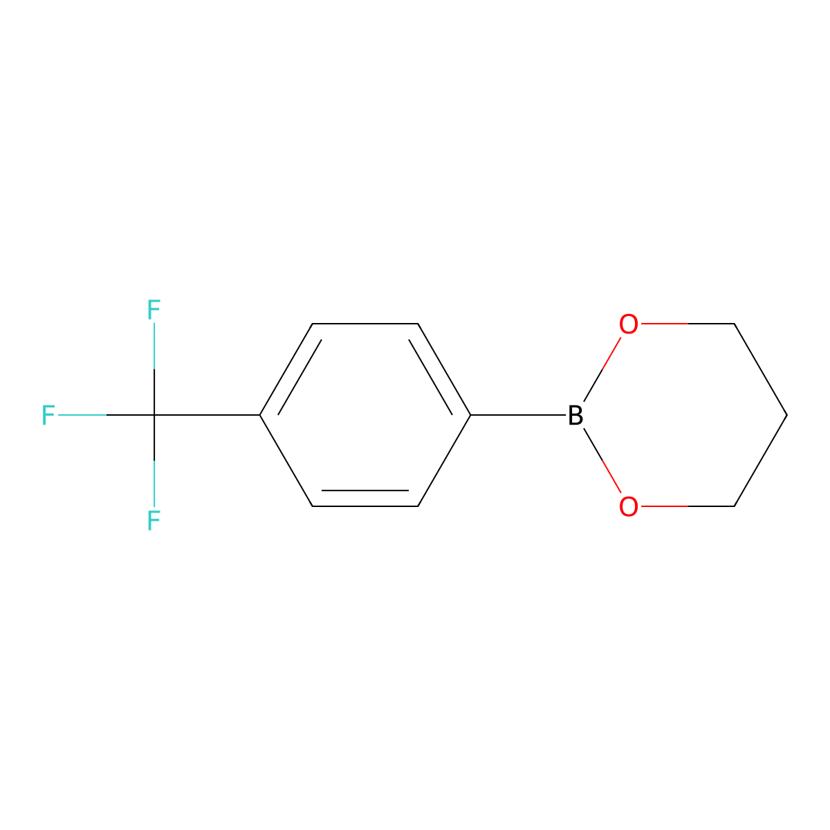 2-(4-(Trifluoromethyl)phenyl)-1,3,2-dioxaborinane molecular structure, CAS 416839-38-8