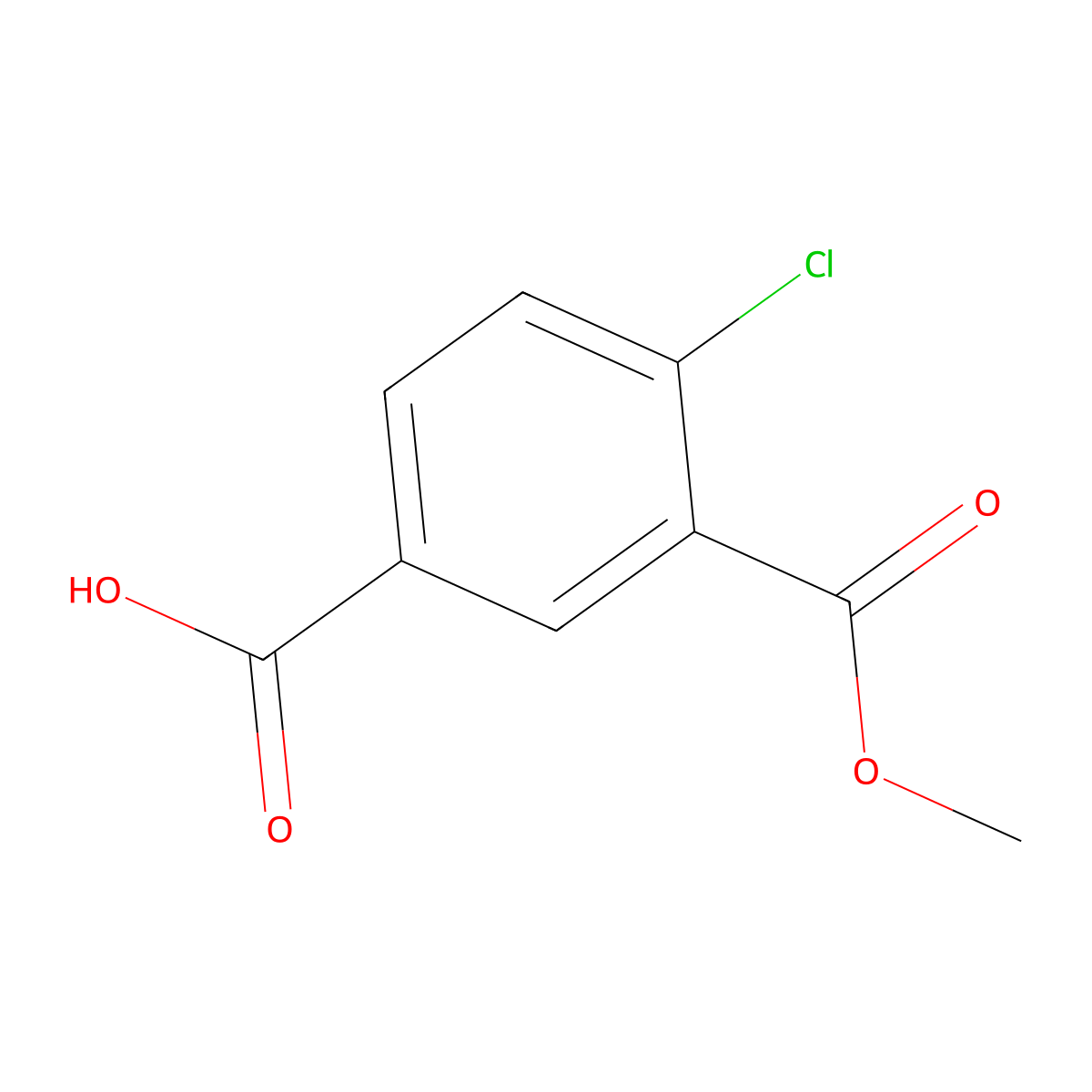 4-Chloro-3-(methoxycarbonyl)benzoic acid molecular structure, CAS 41684-06-4