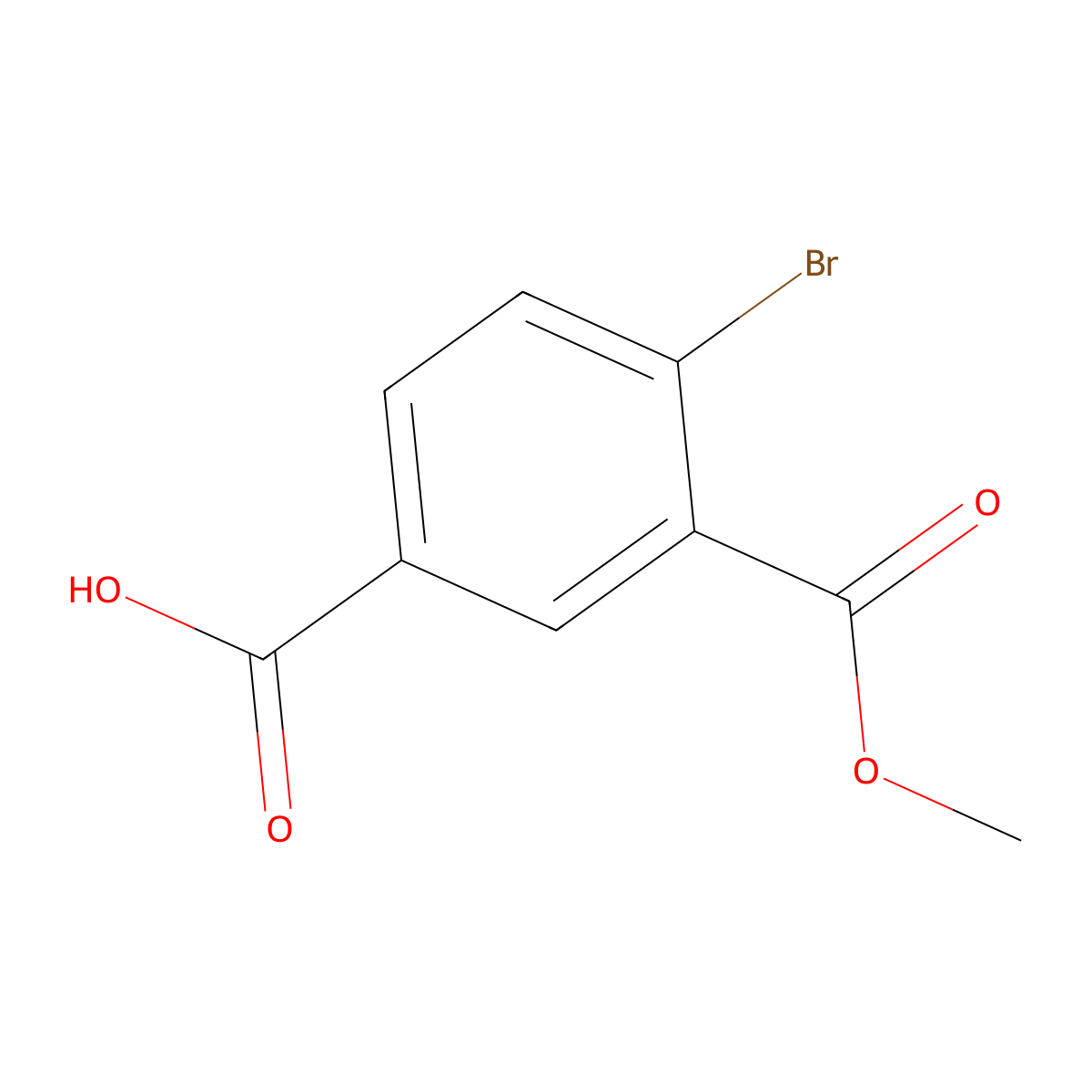 4-Bromo-3-(methoxycarbonyl)benzoic acid molecular structure, CAS 41684-08-6