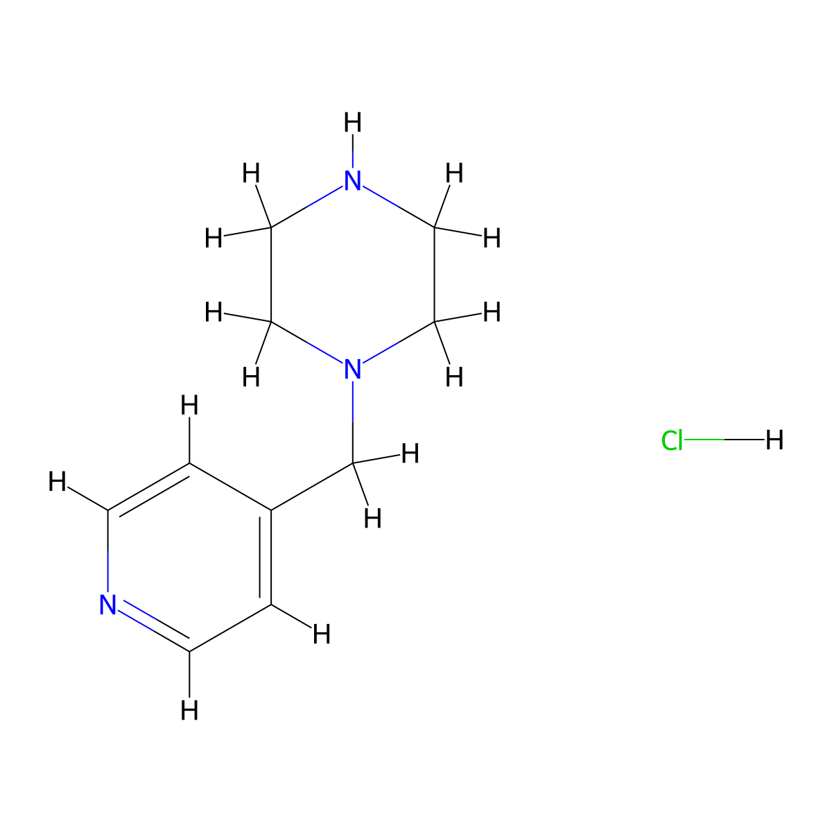 1-(Pyridin-4-ylmethyl)piperazine hydrochloride molecular structure, CAS 416852-29-4