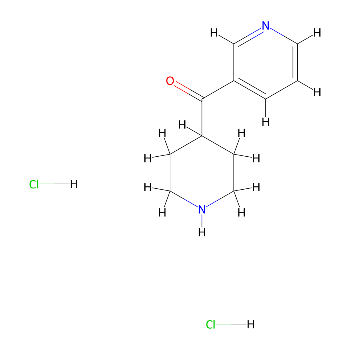 Piperidin-4-yl(pyridin-3-yl)methanone dihydrochloride molecular structure, CAS 416852-57-8