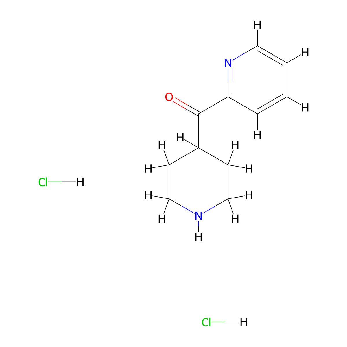 Piperidin-4-yl(pyridin-2-yl)methanone dihydrochloride molecular structure, CAS 416852-92-1