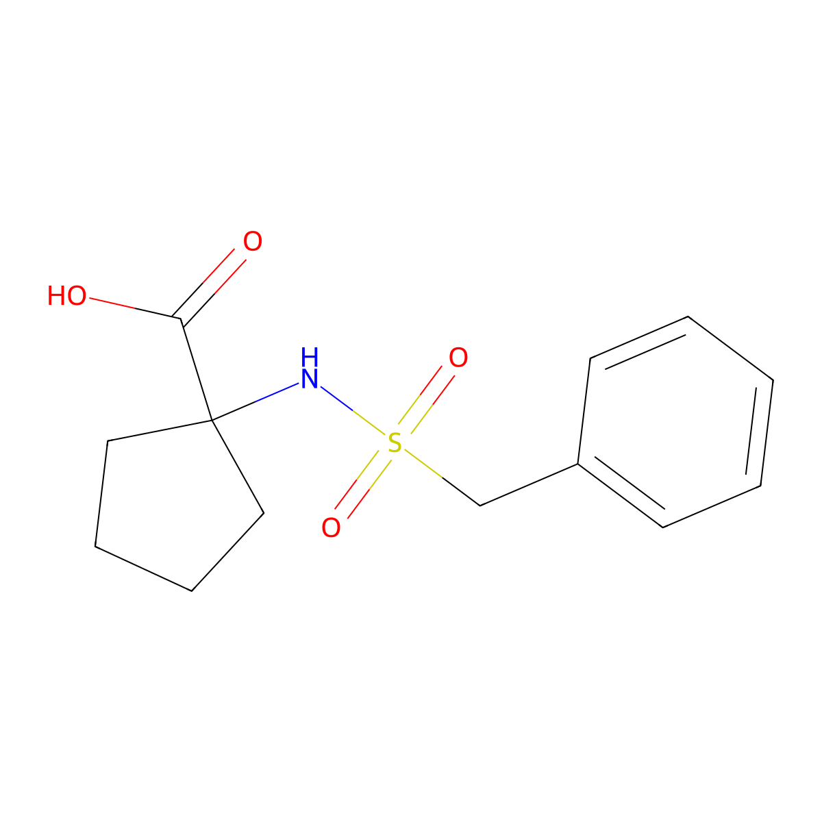 1-(Phenylmethanesulfonamido)cyclopentane-1-carboxylic acid molecular structure, CAS 416856-12-7