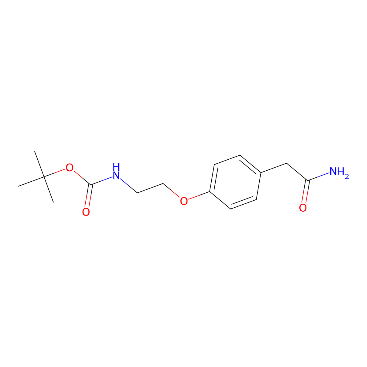 tert-butyl N-[2-[4-(2-amino-2-oxoethyl)phenoxy]ethyl]carbamate molecular structure, CAS 416860-09-8