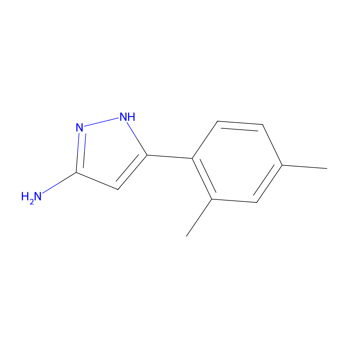 3-(2,4-dimethylphenyl)-1H-pyrazol-5-amine molecular structure, CAS 416860-45-2