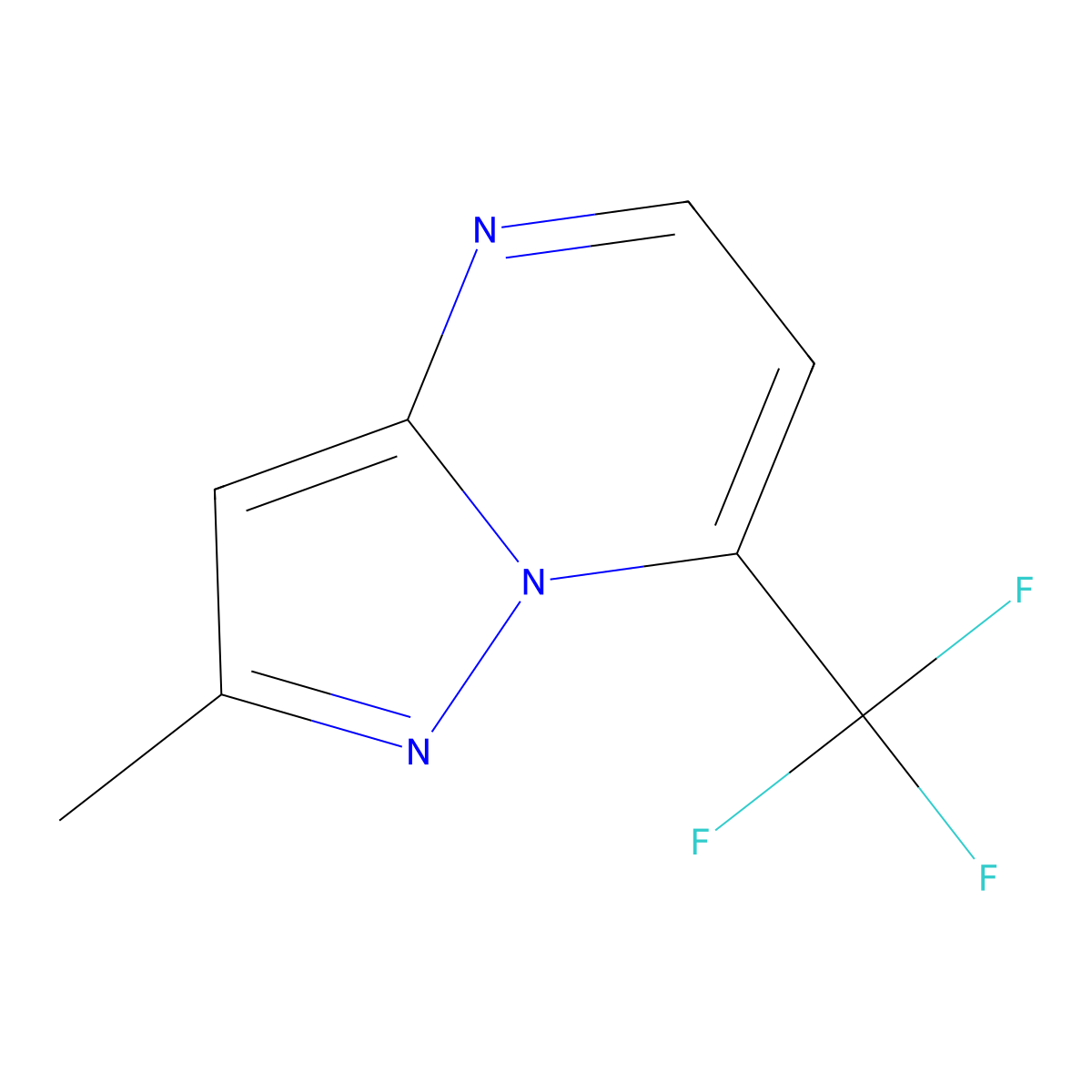 2-Methyl-7-(trifluoromethyl)pyrazolo[1,5-a]pyrimidine molecular structure, CAS 416860-46-3