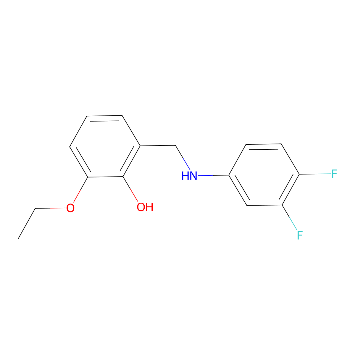 2-{[(3,4-Difluorophenyl)amino]methyl}-6-ethoxyphenol molecular structure, CAS 416861-67-1
